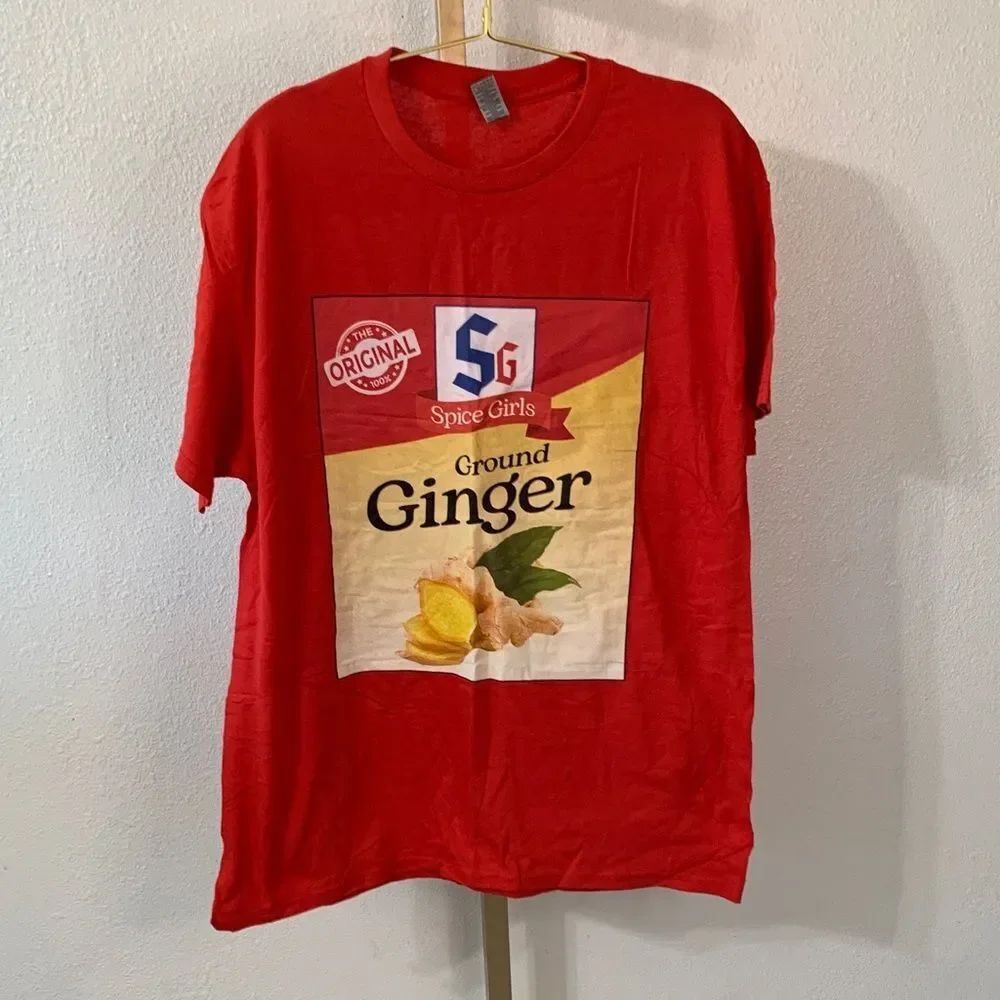Spice Girl “ginger” graphic tee Bright Red Heavy Cotton Tee- Large